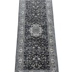 200 x 80cm Persian Kashan Medallion Design Grey Runner Rug