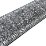 500 x 80cm Persian Kashan Medallion Design Grey Runner Rug - Image 5
