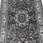 500 x 80cm Persian Kashan Medallion Design Grey Runner Rug - Image 6