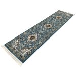 300 x 80cm Persian Tabreaz Design Blue Runner Rug - Image 2