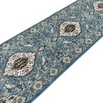 300 x 80cm Persian Tabreaz Design Blue Runner Rug - Image 5
