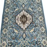 300 x 80cm Persian Tabreaz Design Blue Runner Rug - Image 6