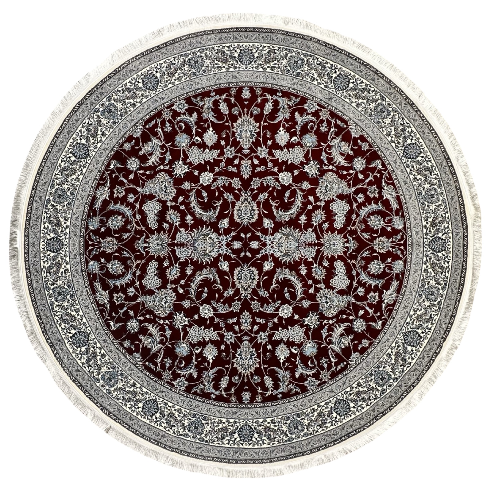 2 x 2 rrrrrr_19 200 x 200cm Fine Persian All Over Afshan Design Red Round Rug