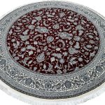 250 x 250cm Persian All Over Afshan Design Fine Machine Made Red Round Rug - Image 4