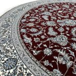 250 x 250cm Persian All Over Afshan Design Fine Machine Made Red Round Rug - Image 6
