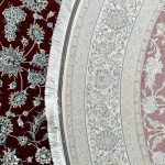250 x 250cm Persian All Over Afshan Design Fine Machine Made Red Round Rug - Image 7