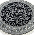 250 x 250cm Persian All Over Afshan Design Fine Machine Made Navy Round Rug - Image 4