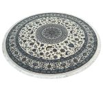 250 x 250cm Persian Cream Nain Design Fine Quality Machine Made Round Rug - Image 2