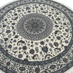 250 x 250cm Persian Cream Nain Design Fine Quality Machine Made Round Rug - Image 4