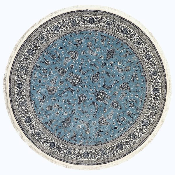 250 x 250cm Persian All Over Afshan Design Blue Round Rug