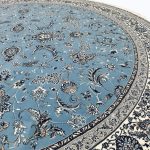 250 x 250cm Persian All Over Afshan Design Blue Round Rug - Image 6