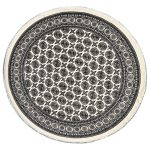 200 x 200cm Cream Bokhara Design Machine Made Round Rug
