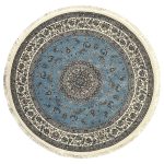 250 x 250cm  Persian Blue Nain Design Fine Quality Machine Made Round Rug