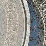 250 x 250cm  Persian Blue Nain Design Fine Quality Machine Made Round Rug - Image 7