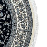 200 x 200cm Persian High Quality Deep Navy Nain Round Rug - Image 6