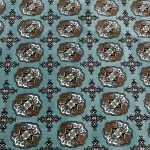 Duck Egg Blue Bokhara Design Machine Made Round Rug