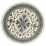300 x 300cm Persian Mashad Medallion Design Cream Round Rug