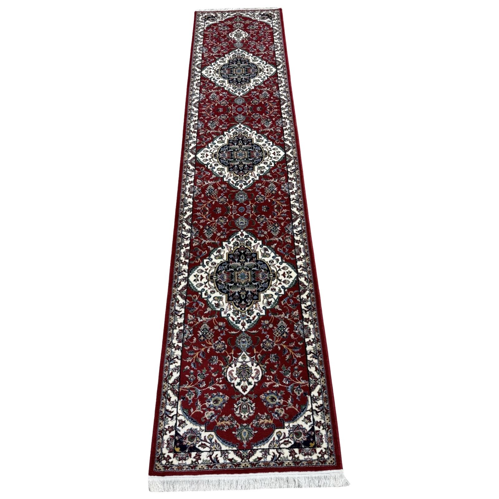 200 x 60 croppedbdndnbxnx_1 400 x 80cm Persian Design Runner | Machine Made Red Rug - Image 1