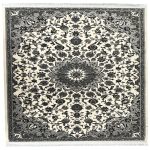 200 x 200cm Square Iranian Machine-Made Nain Design Rug – Cream & Grey
