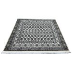 200 x 200cm Square Iranian Machine-Made Bokhara Design Rug – Cream, Grey & Gold - Image 2