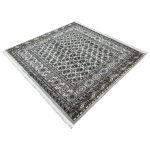 200 x 200cm Square Iranian Machine-Made Bokhara Design Rug – Cream & Grey - Image 3