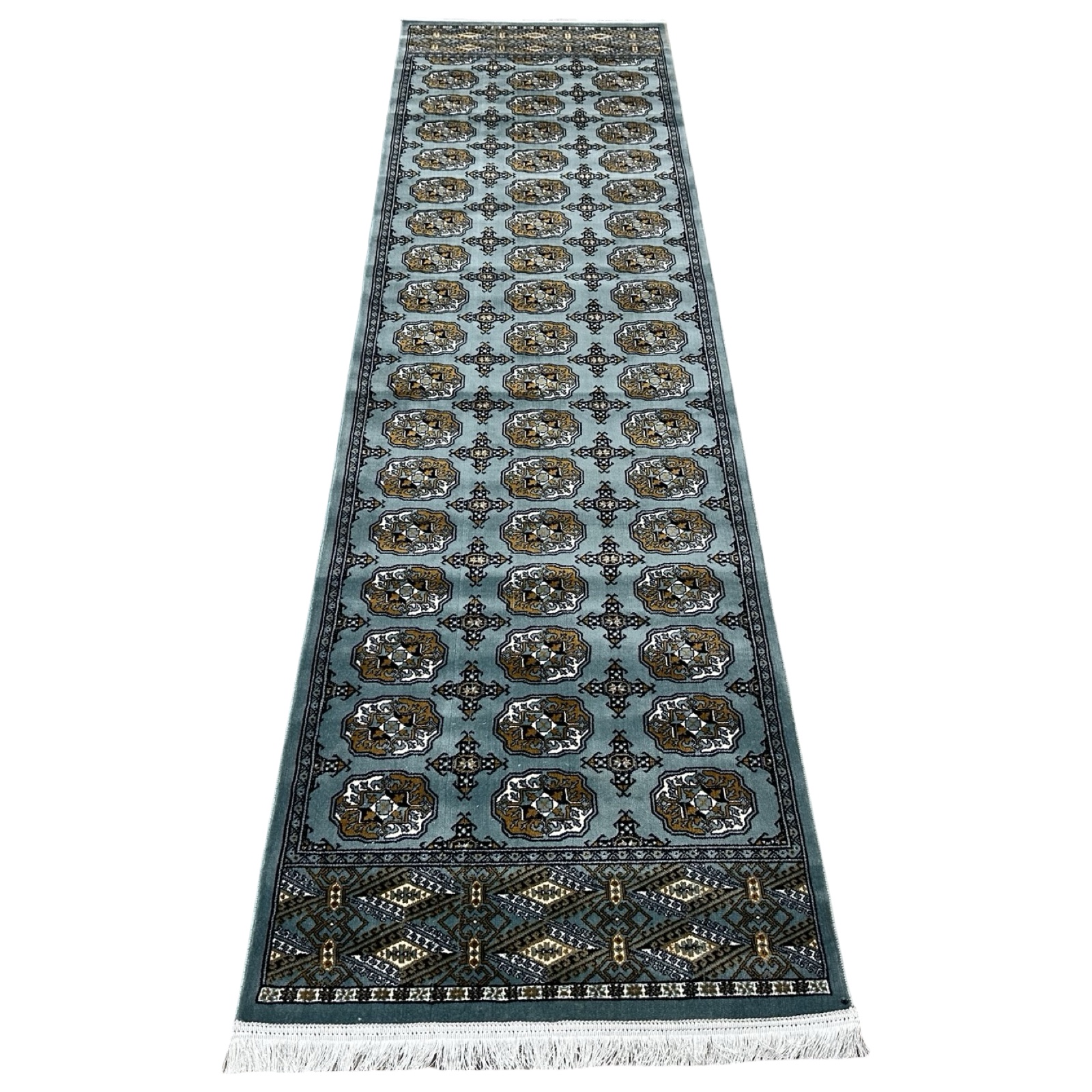 3 x 2 kkkkbsjsjnsnsj_1 300 x 80 cm Duck Egg Blue Royal Bokhara Runner Rug - Image 1