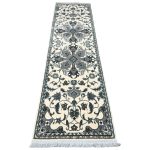 Ivory & Grey Floral Persian Runner Rug