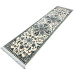 Ivory & Grey Floral Persian Runner Rug