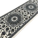 Ivory & Grey Floral Medallion Persian Runner