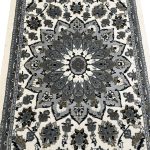 Ivory & Grey Floral Medallion Persian Runner