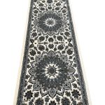 Ivory & Grey Floral Medallion Persian Runner
