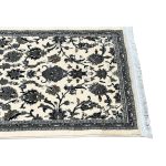 Ivory & Grey Floral Medallion Persian Runner