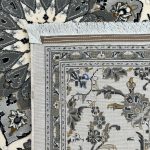 Ivory & Grey Floral Medallion Persian Runner