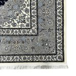 350 x 250cm Persian Nain Design Fine Machine Made Navy\Grey Rug - Image 4