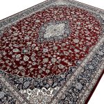 350 x 250 Royal Persian Kashan Medallion Fine Machine Made Red Rug - Image 5