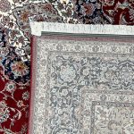 350 x 250 Royal Persian Kashan Medallion Fine Machine Made Red Rug - Image 8