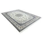 350 x 250cm Persian High Quality Cream Nain Medallion Design Rug - Image 3