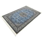 230 x 160cm Persian Blue Nain Design Fine Quality Machine Made Rug - Image 3