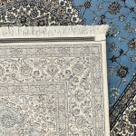 230 x 160cm Persian Blue Nain Design Fine Quality Machine Made Rug - Image 8