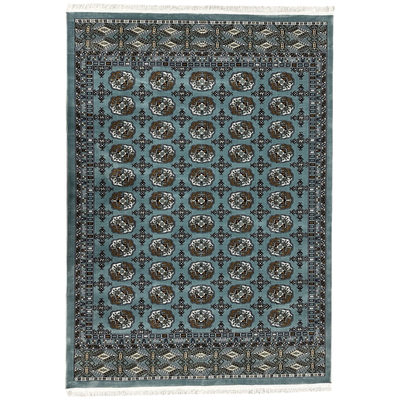 350 x 250 irrrrnkhv_49 230 x 160cm Blue Bokhara Design Fine Machine Made Rug - Image 1
