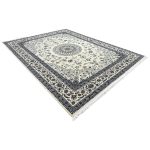 400×300 cm Elegant Ivory Nain-Style Persian Medallion Rug - Image 3