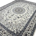 400×300 cm Elegant Ivory Nain-Style Persian Medallion Rug - Image 6