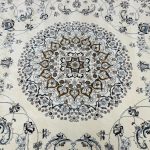 400×300 cm Elegant Ivory Nain-Style Persian Medallion Rug - Image 5