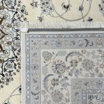 400×300 cm Elegant Ivory Nain-Style Persian Medallion Rug - Image 9