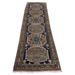 340cm x 97cm Hand-Knotted Persian Caucasian Geometric Runner - Image 2