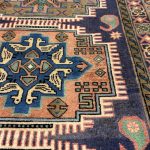 340cm x 97cm Hand-Knotted Persian Caucasian Geometric Runner - Image 4