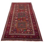 295 x 155cm Hand Knotted Persian Kurdish Tribal Diamond Medallion Rug