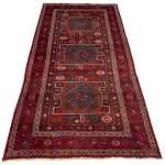 295 x 155cm Hand Knotted Persian Kurdish Tribal Diamond Medallion Rug - Image 2