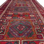 295 x 155cm Hand Knotted Persian Kurdish Tribal Diamond Medallion Rug - Image 3