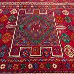 295 x 155cm Hand Knotted Persian Kurdish Tribal Diamond Medallion Rug - Image 5